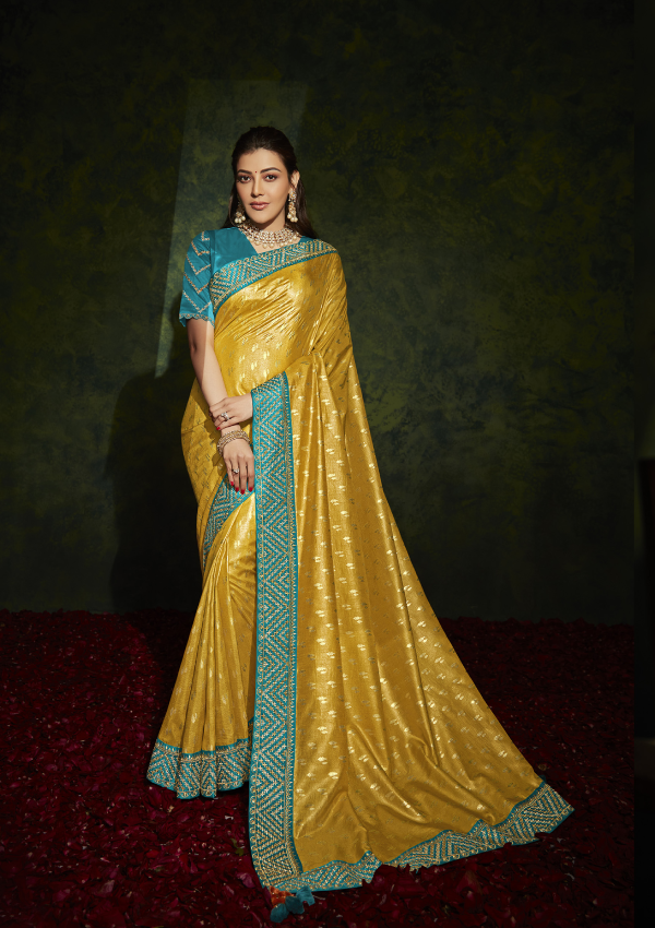 Metallic Gold Pure Soft Silk Fancy Saree - Pramo Clothing